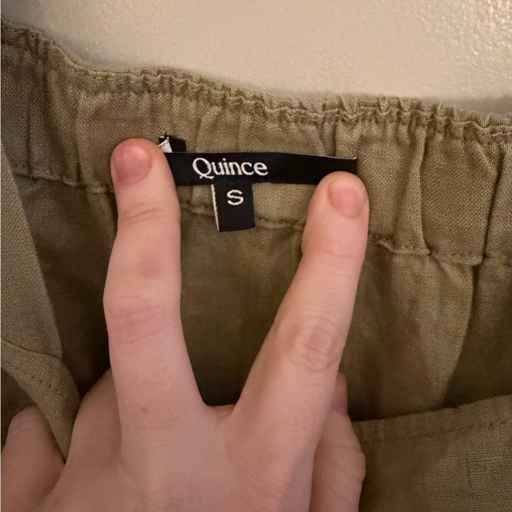 Quince Sleeveless Linen Jumpsuit in Olive Green** | Size Small - Picture 5 of 5